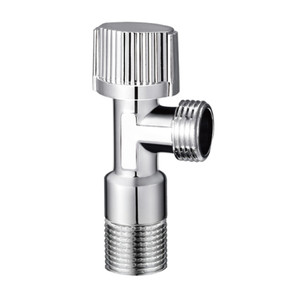 Conector angular de latón de 90 grados de 2 vías para inodoro de baño, agua fría y caliente, accionamiento manual - Product Image 2