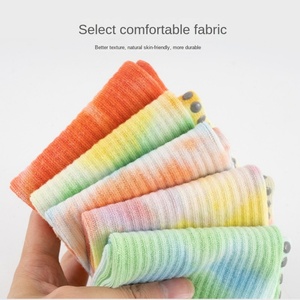 Custom Thin Tie Dyed Silicone Slip Resistant Tube Sports Socks in Summer Indoor Ladies' Fitness <b>Dancing</b> and Pilates Yoga Socks - Product Image 5