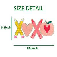 En gros Personnalisé Crayon Crayon Pomme Professeur Chenille Patchs Designer Fer Sur Enseignant Broderie Patchs Pour Vêtements