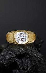 Matte Wide Band <b>Men</b> 925 Sterling Silver Moissanite <b>Ring</b> Classic Four Prong Business Wedding Engagement Jewelry <b>For</b> Gentlemen - Product Image 6