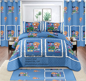 Recién llegado, habitación de sábanas para camas para niños, juego de sábanas de <span class=keywords><strong>colcha</strong></span> de tamaño doble con cortinas a juego - Product Image 1