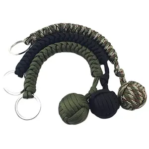 Verschillende kleuren monkey fist paracord sleutelhanger survival paracord verdediging sleutelhanger aap vuist