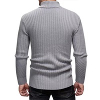 Pull tricoté col roulé pour homme automne-hiver, motif chevron côtelé directionnel, coupe ajustée texturée