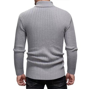 Suéter de punto con <span class=keywords><strong>cuello</strong></span> alto y diseño de chevron para <span class=keywords><strong>hombre</strong></span>, otoño-invierno, con patrón acanalado direccional, <span class=keywords><strong>cuello</strong></span> enrollado, texturizado, ajuste ceñido, <span class=keywords><strong>jersey</strong></span> de punto. - Product Image 5