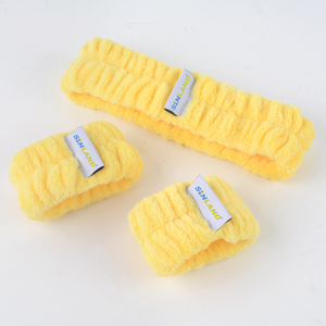 निजी लोगो 3 pcs/सेट फेस वॉश लोचदार हेडबैंड को अवशोषित करने योग्य स्ट्रैप माइक्रोफाइबर कलाई वॉशबैंड स्पा हेडबैंड महिलाओं के लिए - Product Image 1