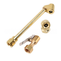 3-Piece Brass Tire Inflator Set Closed Air Chuck Lock-on Wrench 1/4 NPT Quick Connect Air Hose Fittings Compressor OEM