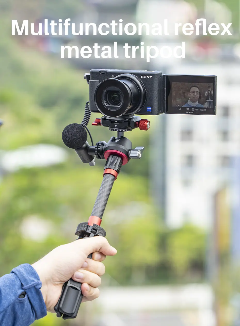 ULANZI MT-43 Reflex Multi-functional Mini Tripod for Camera Canon Sony, Portable Metal Desktop Tripod With Cold Shoe Expansion
