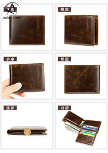 กระเป๋าสตางค์หนังวัวแท้ Andong สำหรับผู้ชาย ป้องกัน RFID  แบบหลายช่องใส่ของ ดีไซน์ย้อนยุค  กระเป๋าใส่เหรียญอเนกประสงค์ - Product Image 3