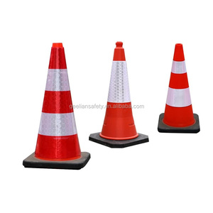 כחול פרימיום איכות 750mm גובה חרוט תנועה PE בטיחות קונוס עם גומי בסיס - Product Image 2