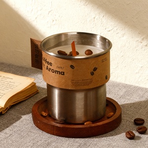 Vela Aromática de Alta Gama con Aroma a Café, Relajante Aroma a Café con Leche y Granos de Café, Vela de Soja - Product Image 5