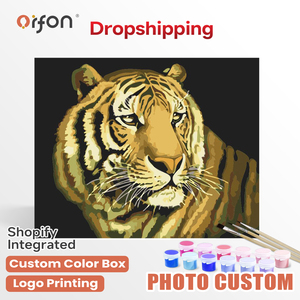 ORFON Kit Pittura a Numeri per Principianti, Vendita all'Ingrosso di Dipinti Acrilici Retrò Tigre <span class=keywords><strong>Re</strong></span> - Product Image 1