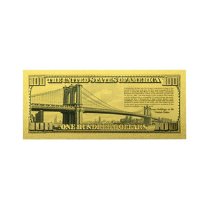 Tarjeta Conmemorativa del <span class=keywords><strong>Puente</strong></span> <span class=keywords><strong>de</strong></span> <span class=keywords><strong>Brooklyn</strong></span> con Billete <span class=keywords><strong>de</strong></span> 100 Dólares en Lámina <span class=keywords><strong>de</strong></span> Oro, Chapado en Oro <span class=keywords><strong>de</strong></span> 24K, PVC Impermeable, Regalo <span class=keywords><strong>de</strong></span> Recuerdo para Colección - Product Image 3