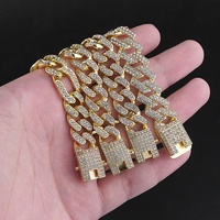 Bracelet Tennis Cœur Sertie de Diamants Plaqué Or, Bijoux de Luxe Hip Hop pour Femme, Bracelets Maillons Cubains en Diamants Baguette CZ Scintillants