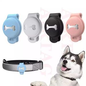 Airtag-<span class=keywords><strong>Collar</strong></span> protector de silicona para perros y gatos, funda bonita de seguimiento GPS, soporte de bucle para Airtag - Product Image 4