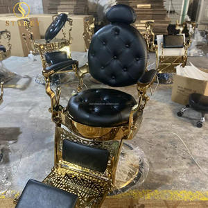 Le <span class=keywords><strong>fauteuil</strong></span> de salon de coiffure haut de gamme fait pivoter et soulever le <span class=keywords><strong>fauteuil</strong></span> de <span class=keywords><strong>barbier</strong></span> <span class=keywords><strong>vintage</strong></span> en or noir - Product Image 2