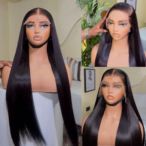Peluca frontal de encaje transparente HD de cabello humano brasileño virgen con cutícula alineada y cabello de bebé para mujeres afroamericanas, económica - Product Image 5