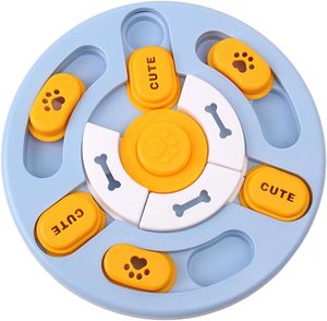 Wholesale Plastic Cartoon Interactive <b>Sliding</b> Module Slow Feeders Puzzle Bowl for Dogs-Mental Enrichment & Training - Product Image 1