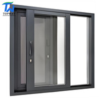 Fenêtres coulissantes horizontales modernes en plastique et acier avec double vitrage insonorisé et persienne en fibre de verre pour villa