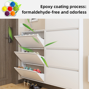 Large Capacity Slim Shoe Shelf with Anti-Slip Handle for Home & Apartment Wall-Mounted Steel Shoe <b>Rack</b> for Entryway& Hallway - Product Image 5