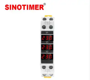 18MM Din Rail Mount Dreiphasen-Spannungs messer AC 80-500V Mini Red Abbildung Modulare Voltmeter-Anzeige LED-Digital anzeige
