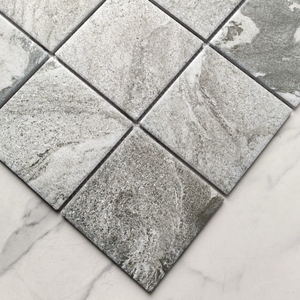 Carrelage carré de <span class=keywords><strong>piscine</strong></span> en mosaïque <span class=keywords><strong>4x4</strong></span> aspect marbre naturel extérieur gris pour piscines - Product Image 5