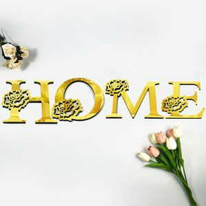 Pegatina de Pared de Letras de Acrílico con Diseño de Rosa de 20 cm, Decoración de Pared para Sala de Estar de Hotel, Pegatina de Pared con Respaldo Autoadhesivo - Product Image 5