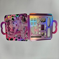 Boîte cosmétique vide en papier à poignée en forme de cœur Y2K, ouverture à clapet, directement de l'usine, pour kit de maquillage d'imitation pour enfants à assembler