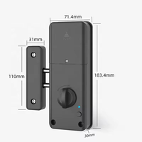 Pas de perçage Smart Invisible Porte intérieure Invisible Loc Kmetal Porte en fer Noir Swipe Card Serrure à induction électronique Serrure TUYA