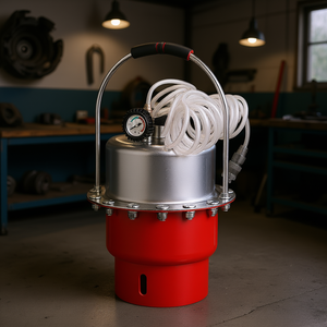 Kit de herramientas neumáticas para purgar frenos con presión de aire, kit de reparación para vehículos de 12V 5L con manguera y manómetro - Product Image 2