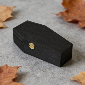 Wooden Pet Urn Coffin Shape Pine Material Desktop Storage <b>Box</b> For Pet <b>Memorials</b> Gothic Decorative <b>Box</b> - Product Image 2