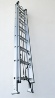 Échelle industrielle moderne extensible en aluminium, capacité 150 kg, échelle d'extension pour grenier, échelle à marches 16 marches, échelle à marches 40 marches