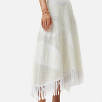 Robes décontractées personnalisées pour femmes avec glands, robe blanche élégante en tricot jacquard d'automne