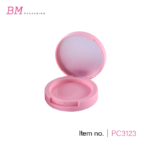 Boîtier compact en cuir personnalisé pour poudre, diamètre intérieur 50 mm, mini-roue unique, étui à blush avec miroir