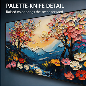 Impression d'art mural paysager <span class=keywords><strong>montagne</strong></span>-arbres coloré, image texturée pour salon, hall d'hôtel, intérieurs contemporains - Product Image 3