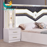 YOSLEEP Ensemble de chambre à coucher moderne de luxe sur mesure pour villa, avec lit double en bois avec rangement, mobilier de chambre moderne