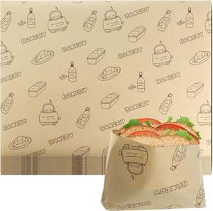 Papier spécial de qualité alimentaire avec revêtement PE, imprimé sur mesure, résistant à la graisse et à l'eau, pour kebab, sac ouvert - Product Image 5