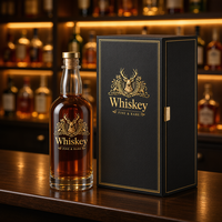 Bouteille en verre super-flint de 700 ml pour whisky, couleur personnalisée, base lourde, vide, pour spiritueux, liqueur, vodka, brandy, vente en gros, directement de l'usine