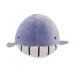 Biancheria da letto per bambini peluche morbido peluche animale coccole cuscino amico, taglia unica, Mini simpatico squalo peluche bambino blu 9.8 pollici di lunghezza - Product Image 1