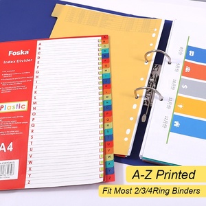 Foska A4 chỉ số D ivider bán buôn ABC A-Z sắp xếp và tổ chức chia tập tin cho chất kết dính với bảng nội dung trang - Product Image 2