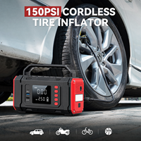 Démarreur de voiture 2000A Peak 16000mAh 12V, batterie externe portable avec compresseur d'air, gonfleur de pneus et lampe de travail LED