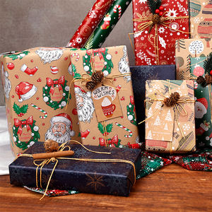 Fábrica al por mayor papel Kraft de Navidad 50*70 cm papel de regalo - Product Image 6