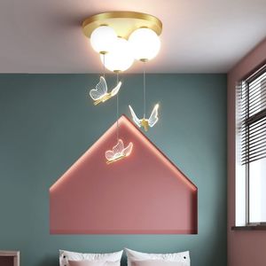 Camera dei bambini luce camera dei ragazzi ragazze creativo soffitto moderno semplice acrilico <span class=keywords><strong>lampadario</strong></span> a farfalla - Product Image 1