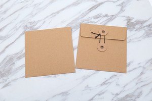 Custom Printing Mini Jewelry Packaging <strong>Black</strong> Brown Kraft Paper <strong>Envelope</strong> With Button And <strong>String</strong> - Product Image 5