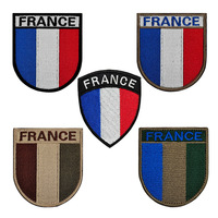 2025 France multicolore drapeau National tissu accessoires patchs de broderie Badge personnalisé bâton personnalisé sur Patch brodé
