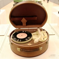 Lecteur de disques vinyle portable vintage de haute qualité, lecteur de cassettes, lecteur de disques vinyle avec poignée