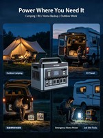 Station d'alimentation portable MP2500 2500W avec batterie LiFePO4, contrôleur MPPT, panneau solaire, compresseur d'air, lampe de poche, port RV, démarreur de secours
