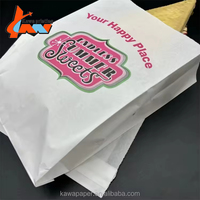 Sac en papier blanc imprimé sur mesure, résistant à la graisse, avec fenêtre, pour sandwichs, hamburgers, boulangerie, emballage alimentaire, jetable, à emporter