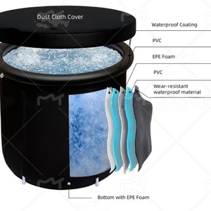 PVC <b>Inflatable</b> Ice Bathtub with Nylon Cloth Cover DIA 75 CM Height 75 CM - Product Image 3