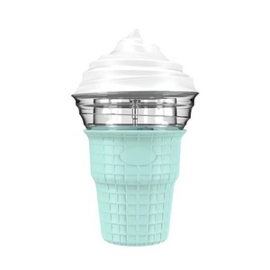 Mini machine à crème glacée avec revêtement en acier inoxydable, commande par bouton 5V, machine à yaourt bleu ciel HDBQL-01 - Product Image 1