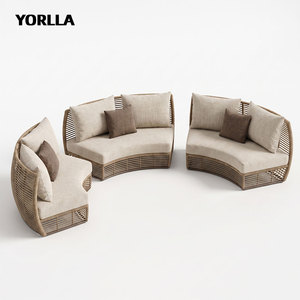 Canapé semi-circulaire <span class=keywords><strong>de</strong></span> <span class=keywords><strong>jardin</strong></span> moderne et bio, tissu résistant aux intempéries, fabricant OEM, directement <span class=keywords><strong>de</strong></span> l'usine - Product Image 4